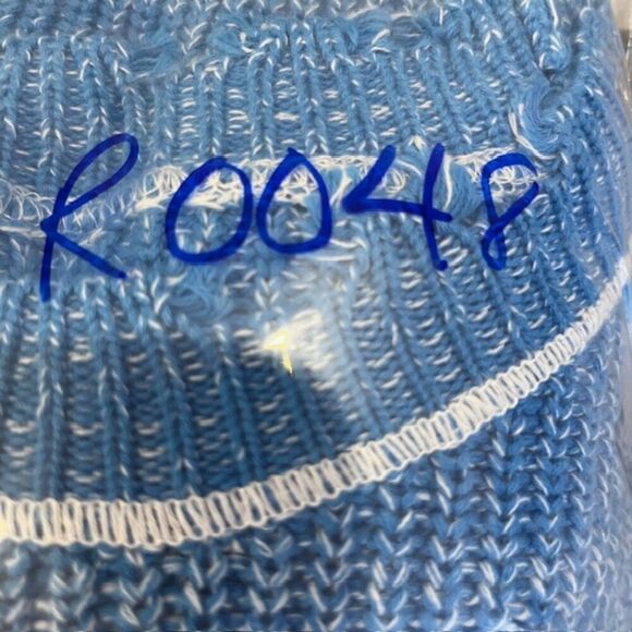 Pistola Distressed Gradient Blue Ombre Surge Stitched Sweater Cotton Size Medium - Picture 11 of 11